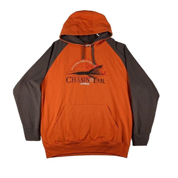 Magellan Hoodie Jacket Mens Xl Pullover Saltwater Redfish Chasin Tail Orange - Picture 1 of 7